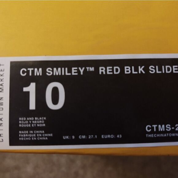 Chinatown Market Smiley Red Men's Slides NWB - Picture 8 of 8